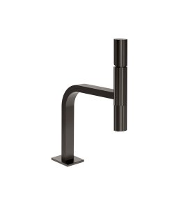 Gessi Incastri Bateria umywalkowa wisząca z korkiem klik-klak Black Metal Brushed PVD 75251.707