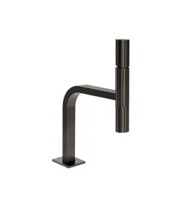 Gessi Incastri Bateria umywalkowa wisząca z korkiem klik-klak Black Metal Brushed PVD 75251.707