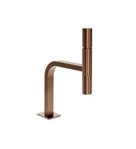 Gessi Incastri Bateria umywalkowa wisząca z korkiem klik-klak Copper Brushed PVD 75251.708