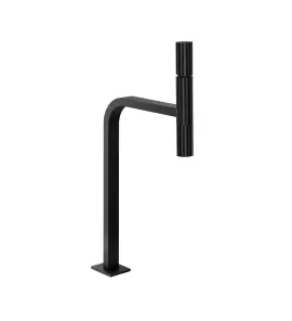 Gessi Incastri Bateria umywalkowa wisząca wysoka z korkiem klik-klak Matte Black 75253.299
