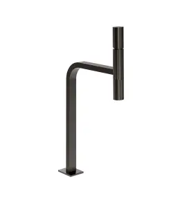 Gessi Incastri Bateria umywalkowa wisząca wysoka bez korka Black Metal Brushed PVD 75204.707