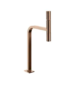 Gessi Incastri Bateria umywalkowa wisząca wysoka bez korka Copper PVD 75204.030