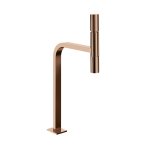 Gessi Incastri Bateria umywalkowa wisząca wysoka z korkiem klik-klak Copper PVD 75253.030