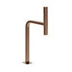 Gessi Incastri Bateria umywalkowa wisząca wysoka z korkiem klik-klak Copper Brushed PVD 75253.708