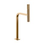 Gessi Incastri Bateria umywalkowa wisząca wysoka z korkiem klik-klak Warm Bronze PVD 75253.735