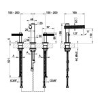Gessi Incastri Bateria umywalkowa 3-otworowa bez korka Copper Brushed PVD 75014.708