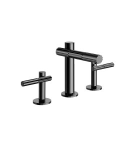 Gessi Incastri Bateria umywalkowa 3-otworowa bez korka Black Metal PVD 75014.706