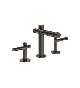 Gessi Incastri Bateria umywalkowa 3-otworowa bez korka Black Metal Brushed PVD 75014.707