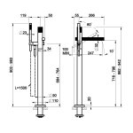Gessi Incastri Bateria wannowa wolnostojąca z zestawem prysznicowym Warm Bronze PVD 75028.735