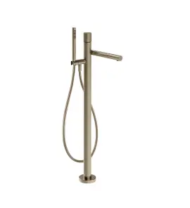 Gessi Incastri Bateria wannowa wolnostojąca z zestawem prysznicowym Finox Brushed Nickel 75028.149