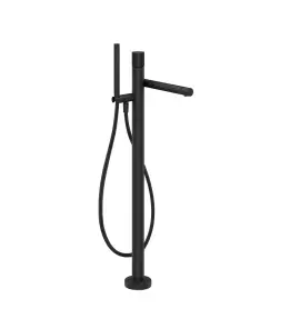 Gessi Incastri Bateria wannowa wolnostojąca z zestawem prysznicowym Matte Black 75028.299