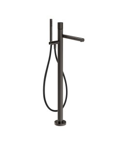 Gessi Incastri Bateria wannowa wolnostojąca z zestawem prysznicowym Black Metal Brushed PVD 75028.707