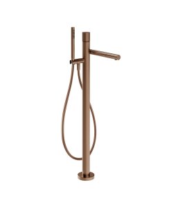 Gessi Incastri Bateria wannowa wolnostojąca z zestawem prysznicowym Copper Brushed PVD 75028.708