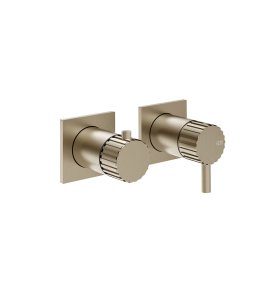 Gessi Incastri Bateria wannowo-prysznicowa podtynkowa - element zewnętrzny Finox Brushed Nickel 75038.149