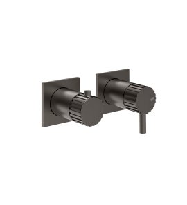 Gessi Incastri Bateria wannowo-prysznicowa podtynkowa - element zewnętrzny Black Metal Brushed PVD 75038.707