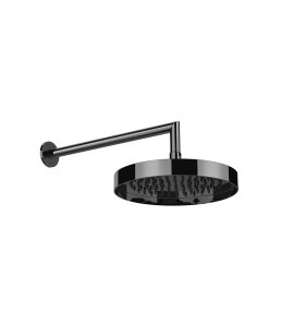 Gessi Incastri Deszczownica Ø 250 mm z ramieniem ściennym Black Metal PVD 63045.706