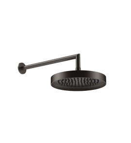 Gessi Incastri Deszczownica Ø 250 mm z ramieniem ściennym Black Metal Brushed PVD 63045.707