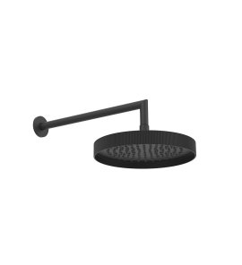 Gessi Incastri Deszczownica Ø 250 mm "żebrowana" z ramieniem ściennym Matte Black 63745.299
