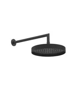 Gessi Incastri Deszczownica Ø 250 mm "żebrowana" z ramieniem ściennym Matte Black 63745.299