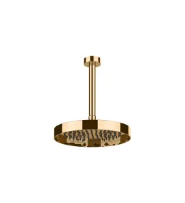 Gessi Incastri Deszczownica Ø 250 mm z ramieniem sufitowym Warm Bronze PVD 63050.735