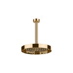 Gessi Incastri Deszczownica Ø 250 mm z ramieniem sufitowym Warm Bronze PVD 63050.735