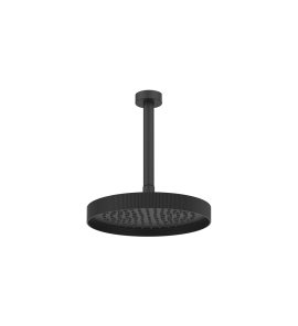 Gessi Incastri Deszczownica Ø 250 mm "żebrowana" z ramieniem sufitowym Matte Black 63750.299