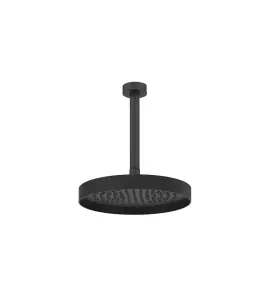 Gessi Incastri Deszczownica Ø 250 mm "żebrowana" z ramieniem sufitowym Matte Black 63750.299