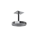 Gessi Incastri Deszczownica Ø 300 mm "żebrowana" z ramieniem sufitowym Chrom 75172.031