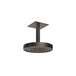 Gessi Incastri Deszczownica Ø 300 mm "żebrowana" z ramieniem sufitowym Black Metal Brushed PVD 75172.707