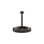 Gessi Incastri Deszczownica Ø 250 mm z ramieniem sufitowym z możliwością dostosowania długości Black Metal Brushed PVD 63053.707