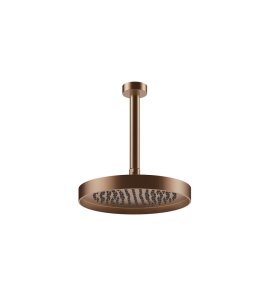 Gessi Incastri Deszczownica Ø 250 mm z ramieniem sufitowym z możliwością dostosowania długości Copper Brushed PVD 63053.708
