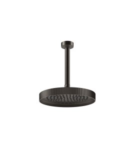 Gessi Incastri Deszczownica Ø 250 mm "żebrowana" z ramieniem sufitowym z możliwością dostosowania długości Black Metal Brushed PVD 63753.707