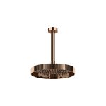 Gessi Incastri Deszczownica Ø 250 mm "żebrowana" z ramieniem sufitowym z możliwością dostosowania długości Copper PVD 63753.030