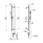 Gessi Incastri Drążek prysznicowy ze słuchawką, wężem 150 cm i przyłączem wody Chrom 75040.031