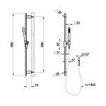 Gessi Incastri Drążek prysznicowy ze słuchawką, wężem 150 cm Copper PVD 75042.030