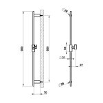 Gessi Incastri Drążek prysznicowy z regulowanym uchwytem Chrom 75044.031