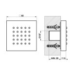 Gessi Incastri Dysza boczna ścienna podtynkowa Copper Brushed PVD 32973.708