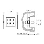 Gessi Incastri Dysza boczna ścienna - element zewnętrzny Copper PVD 32984.030