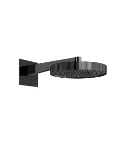 Gessi Incastri Głowica prysznicowa Ø 300 mm "żebrowana" z ramieniem ściennym Black Metal PVD 75168.706