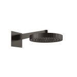 Gessi Incastri Głowica prysznicowa Ø 300 mm "żebrowana" z ramieniem ściennym Black Metal Brushed PVD 75168.707