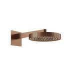 Gessi Incastri Głowica prysznicowa Ø 300 mm "żebrowana" z ramieniem ściennym Copper Brushed PVD 75168.708