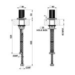 Gessi Incastri Mieszacz do wylewki sufitowej Black Metal PVD 75100.706