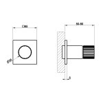 Gessi Incastri Mieszacz do wylewki sufitowej podtynkowy - element zewnętrzny Chrom 75109.031
