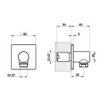 Gessi Incastri Przyłącze kątowe Matte Black 73069.299