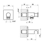 Gessi Incastri Przyłącze wodne z uchwytem prysznicowym Finox Brushed Nickel 73061.149