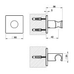 Gessi Incastri Uchwyt prysznicowy ścienny Black Metal Brushed PVD 73057.707