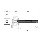 Gessi Incastri Wylewka umywalkowa montowana na ścianie - element zewnętrzny Black Metal Brushed PVD 75102.707