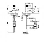 Gessi Inciso Bateria bidetowa jednootworowa z korkiem chrom 58007.031