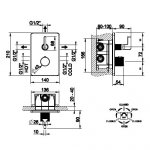 Gessi INCISO Bateria prysznicowa termostatyczna ścienna z przełącznikiem 3-drożnym element zewnętrzny Black Metal Brushed PVD 58136.707