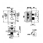 Gessi INCISO Bateria prysznicowa termostatyczna ścienna z przełącznikiem 1-drożnym element zewnętrzny Black Metal Brushed PVD 58232.707